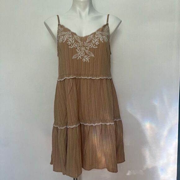Blue Pepper Boho Embroidered Swing Tank Dress - Picture 1 of 7